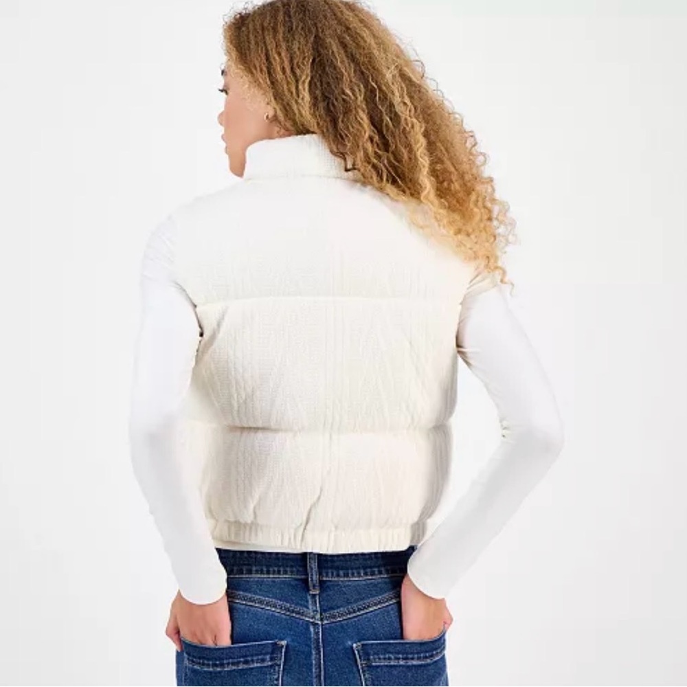 NWT Sincerely Jules Cable-Knit Puffer Vest - Picture 2 of 7